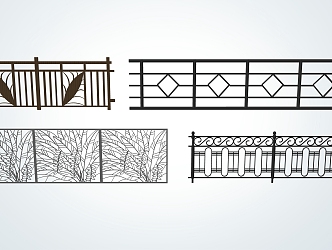 Modern Railing Iron Railing 3d model