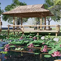 Modern Lotus Pond 3d model