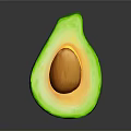 Halved Avocado With Green Skin Yellow Flesh And Central Seed On Dark Background