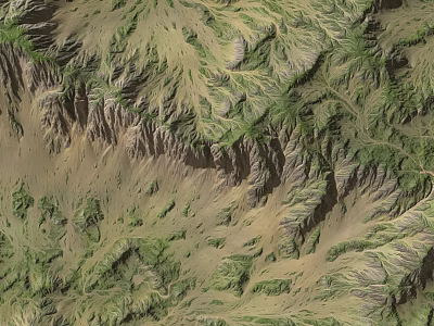 Natural Garden Landscape With Rolling Terrain And Lush Green Vegetation 3d model