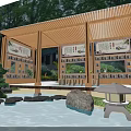 Elegant Traditional Chinese Garden Landscape With Wooden Pavilion And Tranquil Waterside Leisure Reading Space