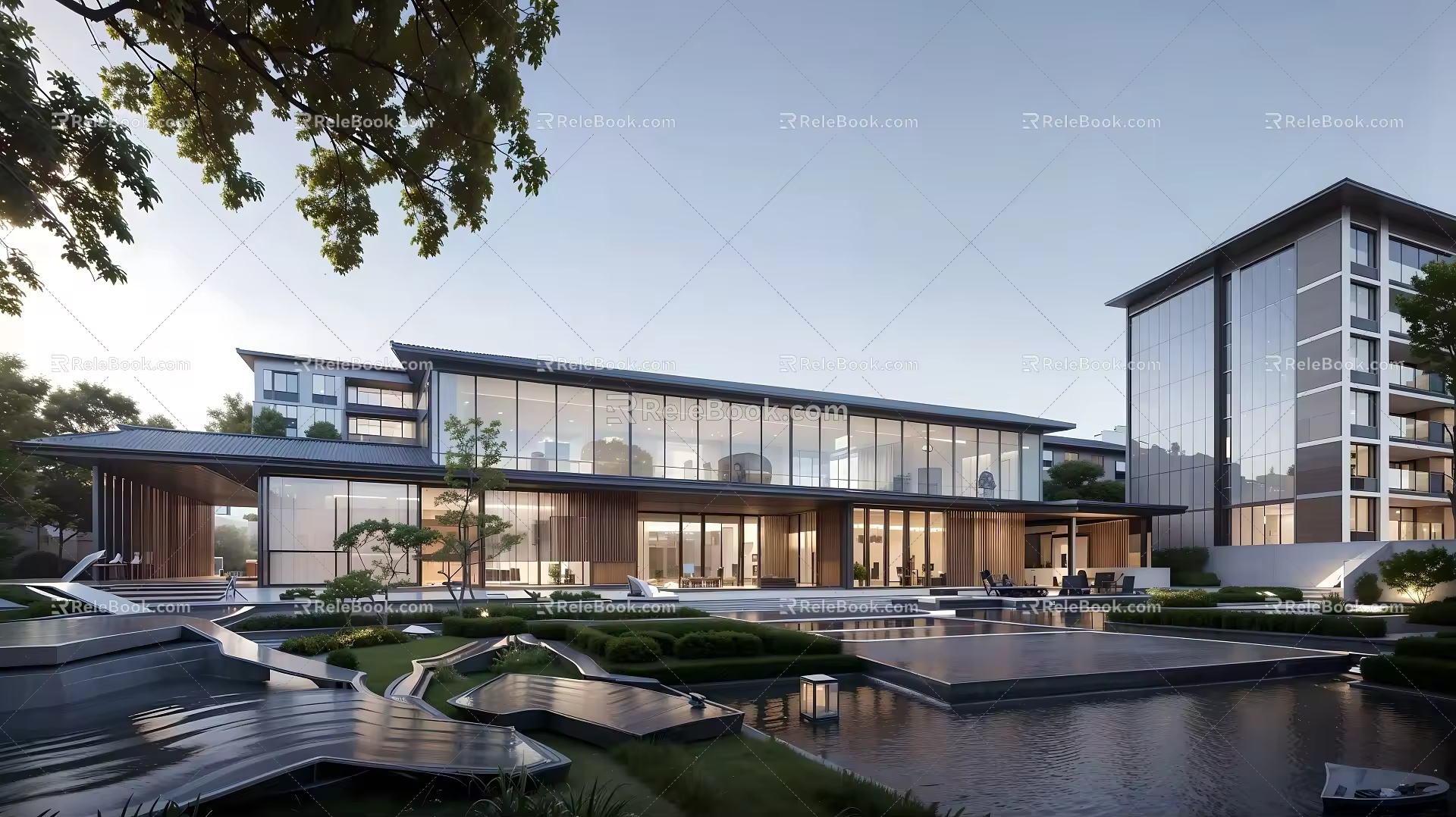 New Chinese Style Sales Office Building New Chinese Style Display Area Modern Style Sales Office Building 3d model