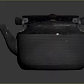 Silver Metal Kettle With Ribbed Surface Black Handle And Lid For Daily Use