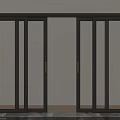 Modern Interior Sliding Doors With Black Frame And Glass Panels Design
