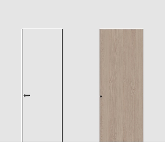 Modern door combination wooden door 3d model