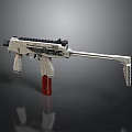 Modern Tactical Gun With Metal Body Black Silver Finish And Red Magazine