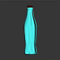 Unique Glowing Green Glass Bottle With Black Patterns And Red Cap For Home Decor
