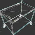 Medical Equipment Cart With Double Layer Metal Frame And Wheels For Hospital Use
