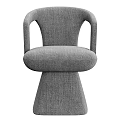 Modern Single Chair With Gray Fabric Upholstery Woven Armrest Detail And Elegant Design