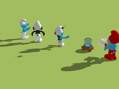 Modern Anime Characters Cartoon Characters Smurfs 3d model