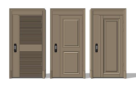 Modern security door password door entry door 3d model