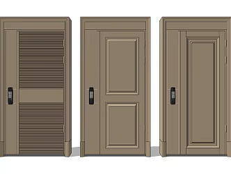 Modern security door password door entry door 3d model