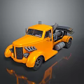 Yellow Vintage Tow Truck With 3D Rendered Design And Rescue Equipment