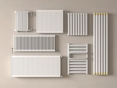 Various Modern Radiator Designs For Home Interior With Flat Panel And Column Styles 3d model