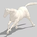 White Horse Shaped Decorative Ornament Set With Modern Minimalist Design For Home Decoration