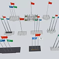 Multiple National Flags Display Models With Various Base Designs And Arrangements