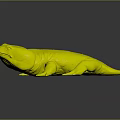 Green Toad 3D Model With Vibrant Green Color Textured Skin And Yellow Eyes
