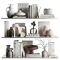 Modern Minimalist Decorative Ornament Set With Books Vases Photo Frame And Sculptures