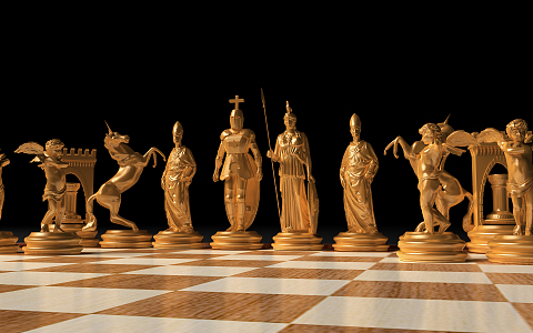 European Chess 3d model