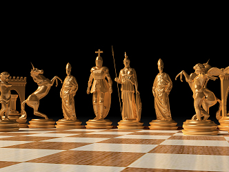 European Chess 3d model