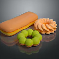 Colorful Decorative Objects Including Orange Spiral Green Circular And Rectangular Shapes 3d model