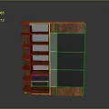 Modern Wooden Storage Cabinet With Black Panels And Multiple Shelves