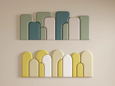 Geometric Soft Wall Panels in Various Colors for Modern Interior Wall Decor 3d model