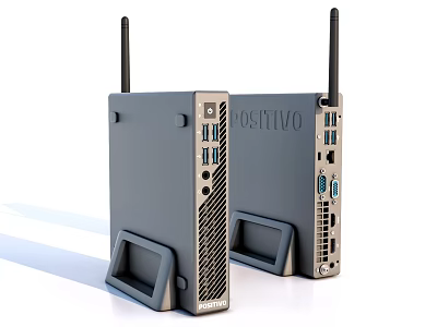 Compact Desktop Computer With Dual Antennas Multiple Ports And Stand Design 3d model