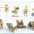 Handmade Straw Models of Agricultural Equipment Featuring Traditional Farm Tools
