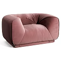 Modern Single Sofa in Pink and Gray Upholstered Cozy Design for Comfortable Seating 3d model