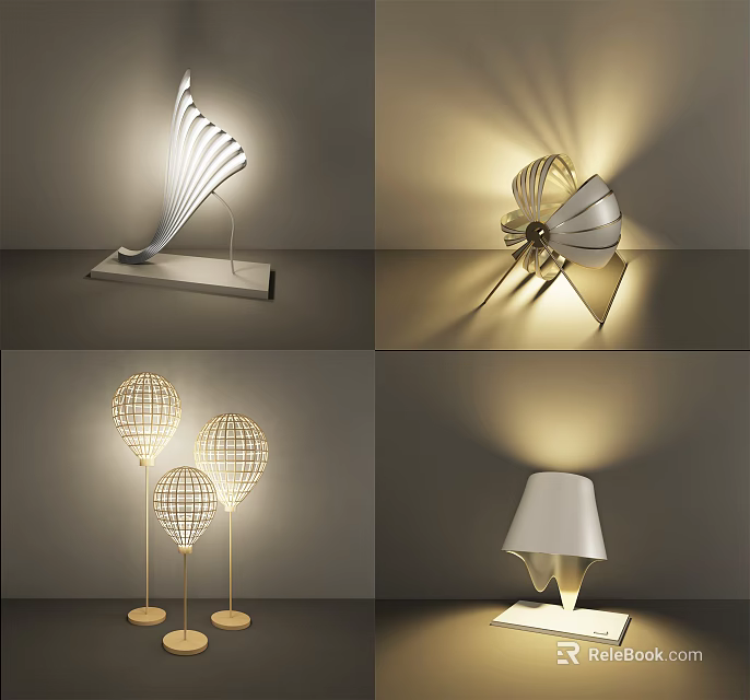 Modern Alien shaped Table Lamps With Unique Creative Design And Artistic Lighting Shapes 3d model 