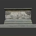 Elegant Decorative Stone Pedestal With Intricate Carved Patterns And Solid Base