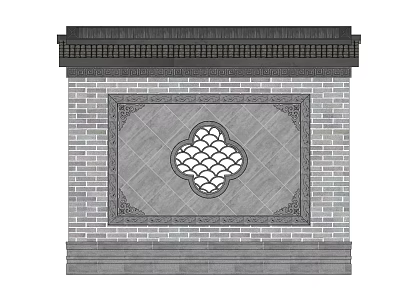 Modern Decorative Ceiling Light with Floral Cutout Pattern on Gray Brick Wall Design 3d model