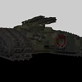 Detailed Camouflage Armored Tank With Large Tracks And Front Cannon
