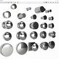 Silver Metal Handles for Home Furniture with Various Round and Flat Designs