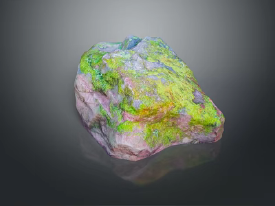 Natural Wood And Stone Material Featuring Green Pink Color Textured Surface 3d model