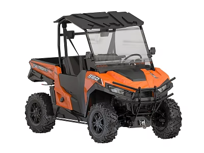 Orange And Black UTV All Terrain Vehicle With Roof Windshield For Off Road Use 3d model