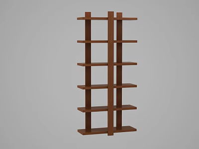 Elegant Wooden Decorative Cabinet With Multiple Shelves For Home Storage And 3d model