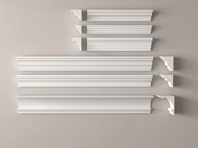 Different Types Of Gypsum Cornice Mouldings For Interior Design And Home Decor 3d model