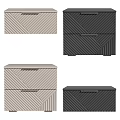 Modern Stylish Bedside Table With Geometric Pattern Drawers In Gray And Beige Colors 3d model