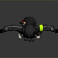 Game Movie Character In Black Tactical Jacket Green Stripe Cap White Shoes Arms Outstretched