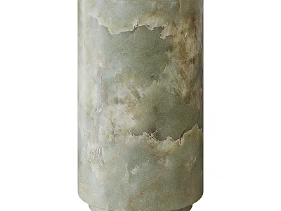 Light Green Marble Pedestal With Cylindrical Shape And Natural Veins 3d model