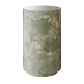 Light Green Marble Pedestal With Cylindrical Shape And Natural Veins