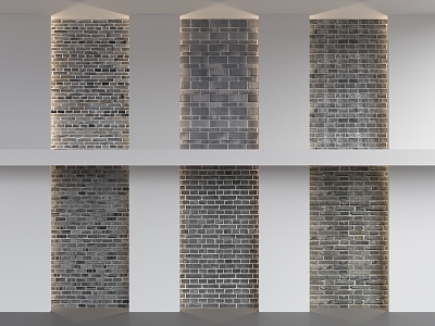 Wall Brick Small Green Brick City Wall Brick Gray Brick Earth Brick Chinese Style Green Brick Green Brick Wall Folk Wall 3d model