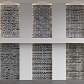 Wall Brick Small Green Brick City Wall Brick Gray Brick Earth Brick Chinese Style Green Brick Green Brick Wall Folk Wall 3d model