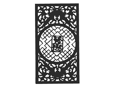 Traditional Chinese Carved Lattice Window With Exquisite Floral Patterns And Circular Design 3d model