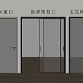 Modern Kitchen Sliding Door With Clear Glass Panels And Contemporary Interior Design