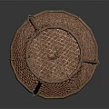 Handwoven Rattan Basket With Grid Pattern For Home Storage And Decor