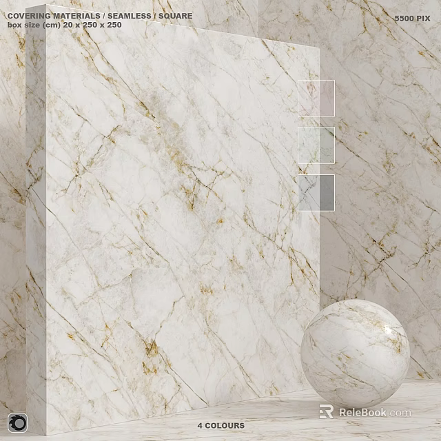 Marble Components With Natural Veining And Decorative Sphere For Modern Interior 3d model