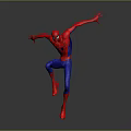 Spider Man 3D Model in Dynamic Action Pose with Red and Blue Costume